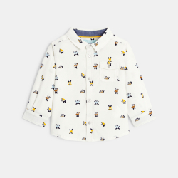 قميص أبيض برسوم الباندا، للأولاد الصغار